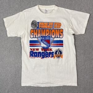Vintage 1994 Mens L New York Rangers T-Shirt Single Stitch Stanley Cup Champions